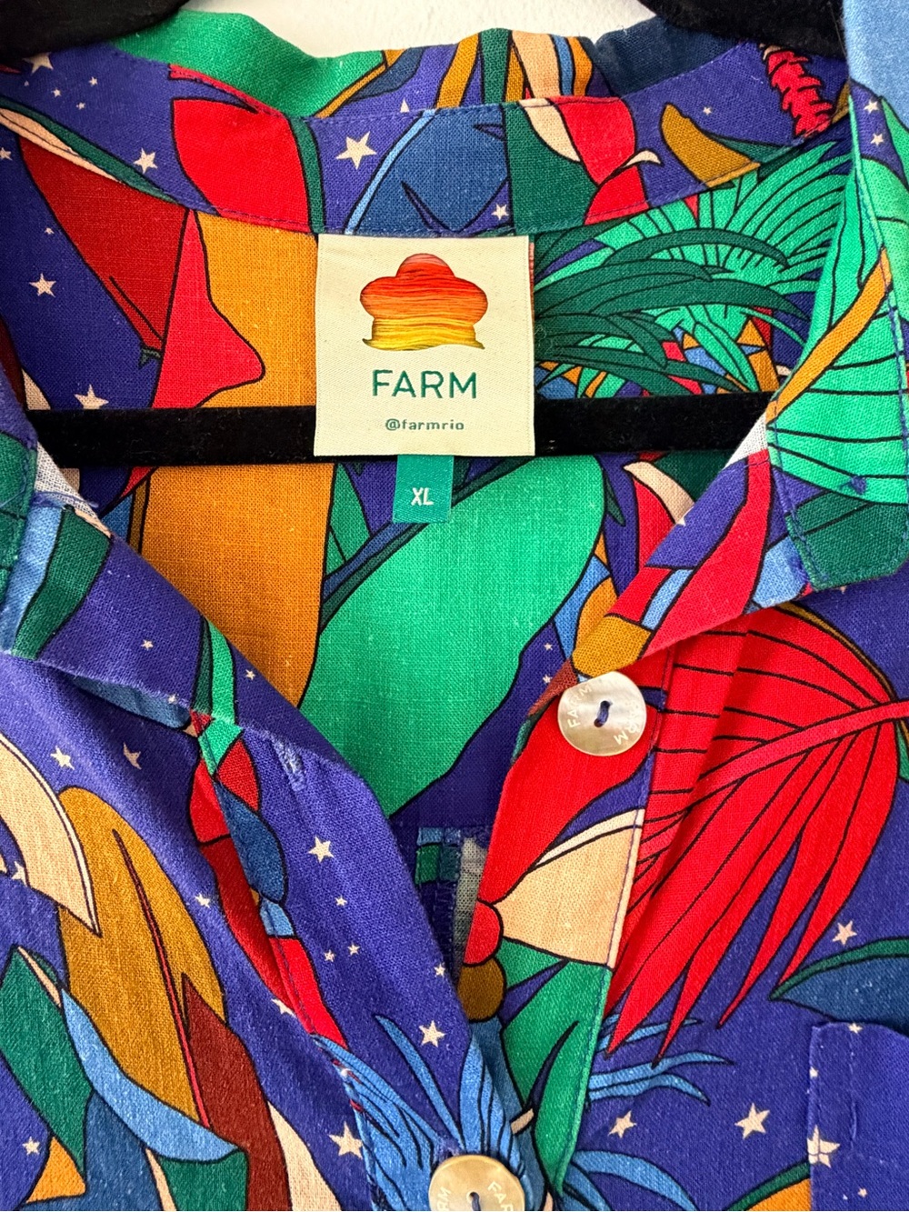 Farm Rio Tropical Print Button-Up Romper - Multicolor - Picture 2 of 4